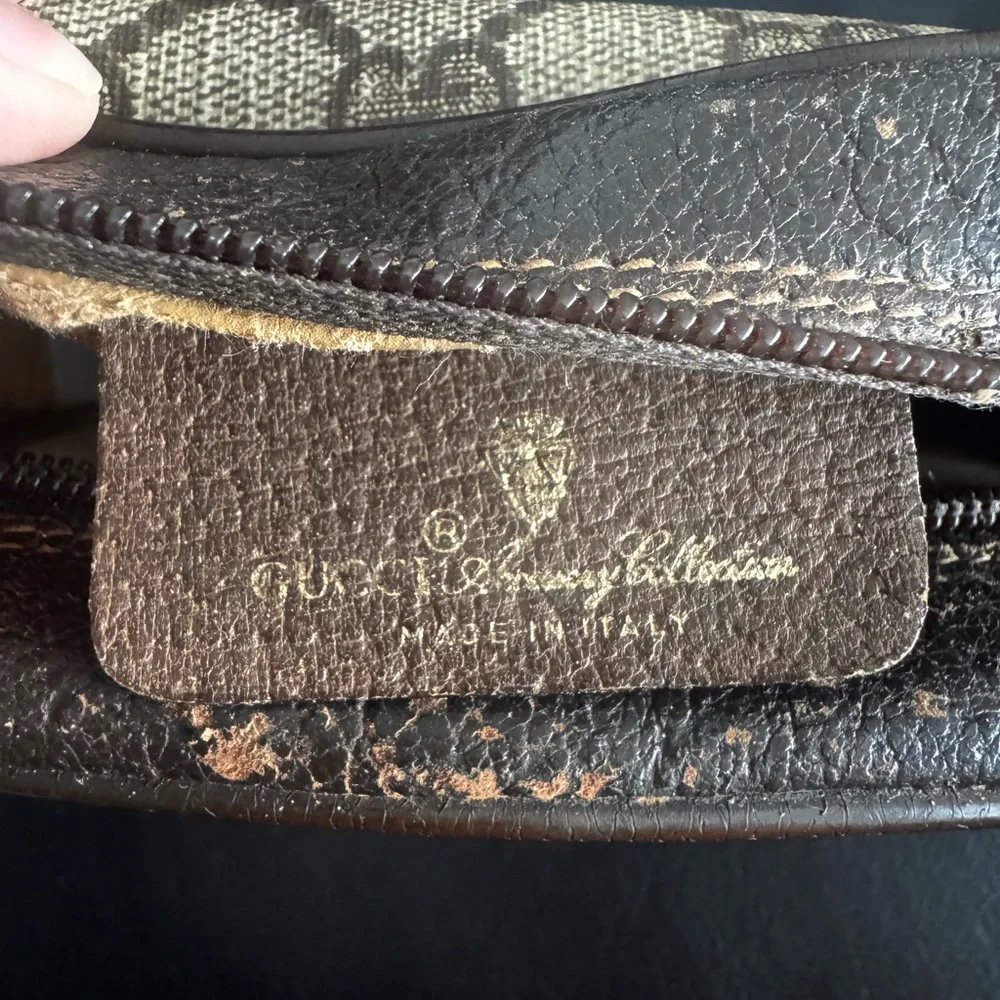 Gucci Beige and Brown Monogram Pouch Preloved Used - Picture 9 of 17